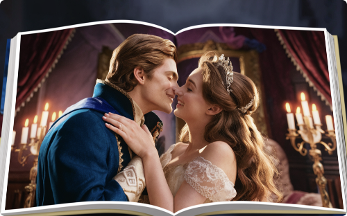 KI-Kussfoto für Buchillustration